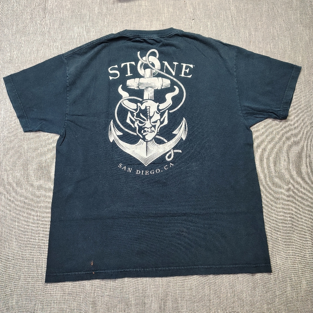 Stone Brewing San Diego California T-Shirt XLโ Black Devil Anchor Logo Cotton